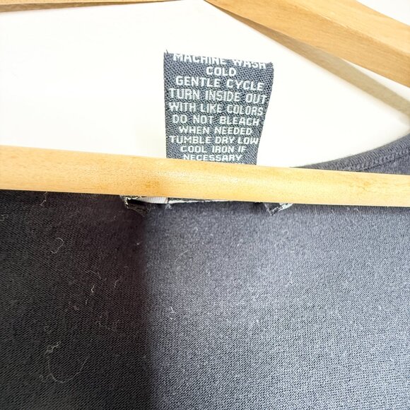 Liz & Me Platinum Collection Black Rhinestone Embellished Scoop Neck Tee 2X - Picture 7 of 9